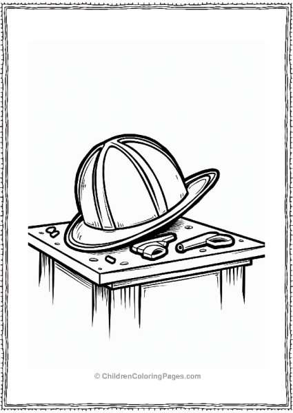 Firefighters Helmet On A Table Free PDF Printable