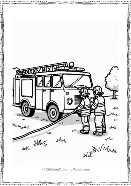 Firefighters Practicing Hose Techniques Free PDF Printable