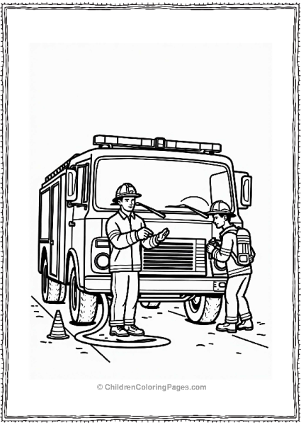 Firefighters Training With A Fire Hose Free PDF Printable