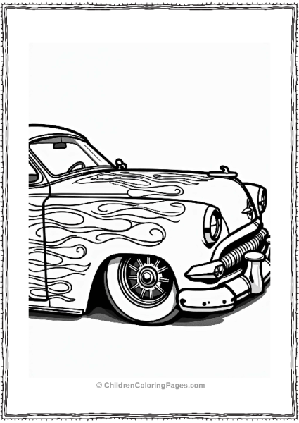 Flaming Paint Job On Lowrider Car Free PDF Printable