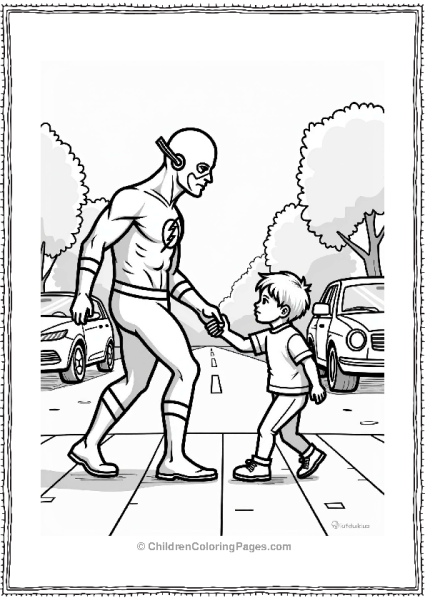 Flash Helping Child Cross Street Free PDF Printable