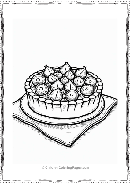 Food Charming Fruit Tart For Kids To Color Free PDF Printable