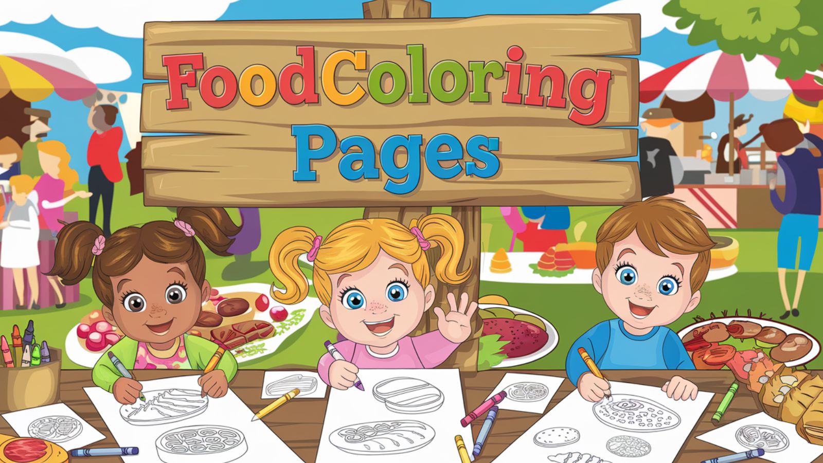 Food Coloring Pages – Free PDF Printables 🥦🍔🥗🍗🍫🍵🍷