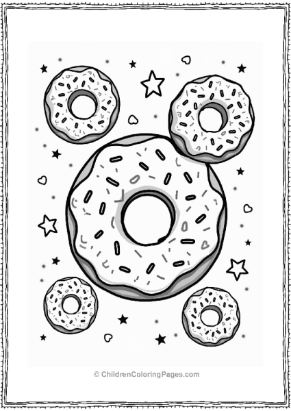 Food Donut Party In A Starry Background Free PDF Printable