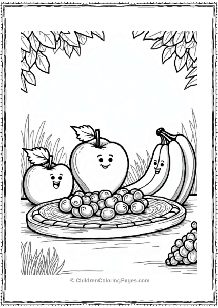 Food Garden Party With Happy Fruits Free PDF Printable