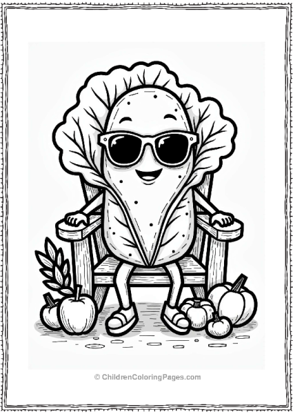 Food Giant Lettuce Character In A Garden Free PDF Printable