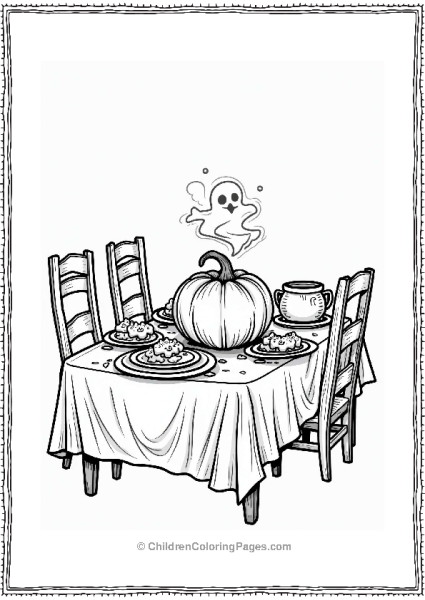 Food Halloween Feast With Pumpkin Centerpiece Free PDF Printable