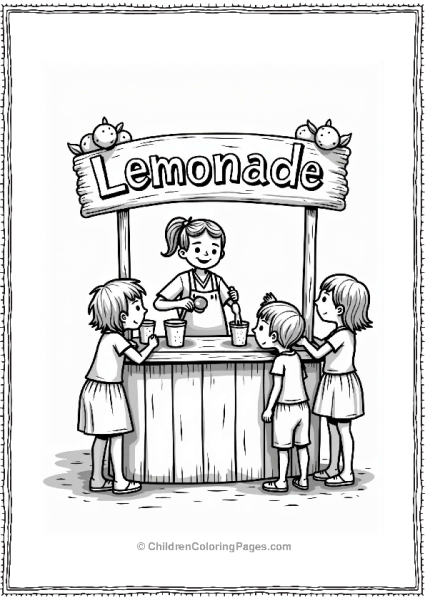 Food Lemonade Stand With Friendly Vendor Free PDF Printable