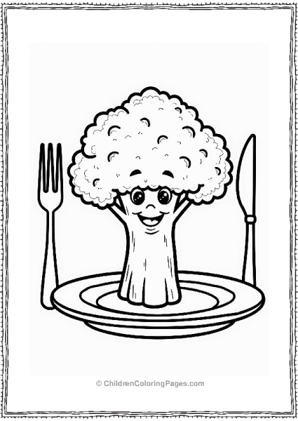 Food Smiling Broccoli On A Dinner Plate Free PDF Printable