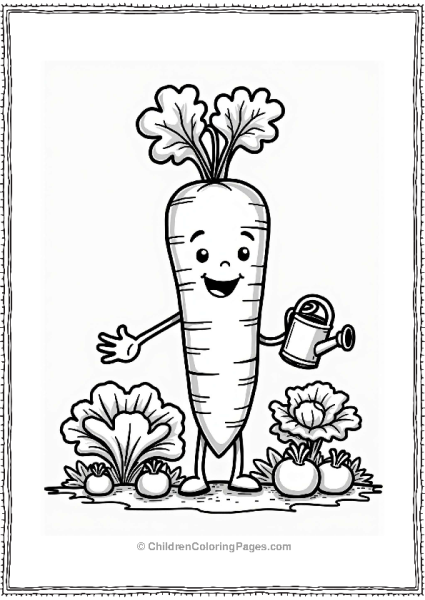 Food Smiling Carrot With Vegetables Free PDF Printable