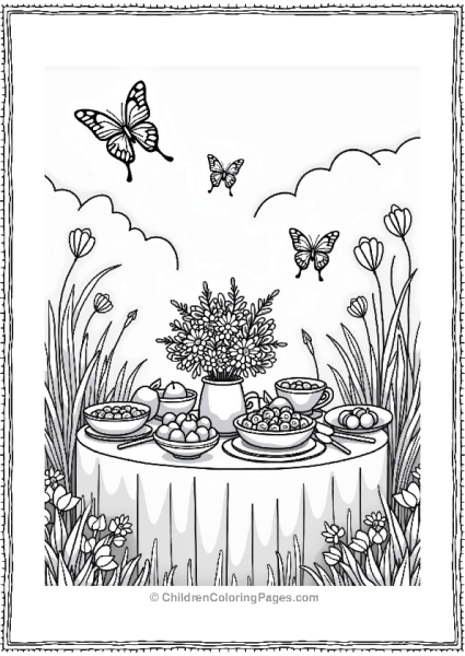 Food Spring Garden Party Table Setting Free PDF Printable