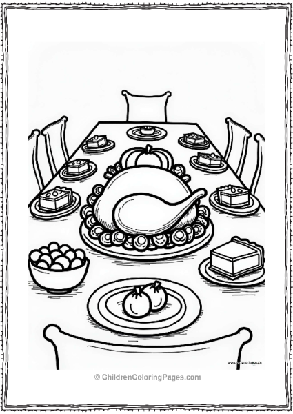 Food Thanksgiving Table Spread Free PDF Printable