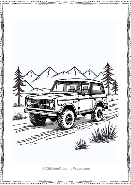Ford Bronco Adventure In A Mountain Landscape Free PDF Printable