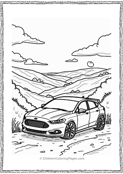Ford Car At Scenic Overlook Free PDF Printable