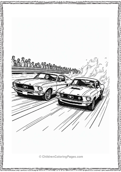 Ford Cars In A Close Race Free PDF Printable