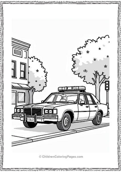 Ford Crown Victoria Police Car Illustration Free PDF Printable