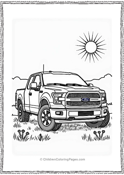 Ford F 150 Truck In A Sunny Field Free PDF Printable