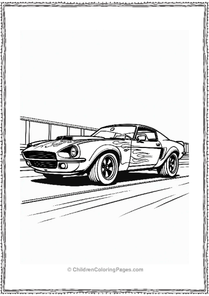 Ford Performance Car With Flames Free PDF Printable