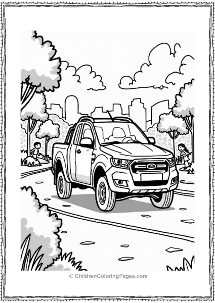 Ford Ranger In City Park Free PDF Printable