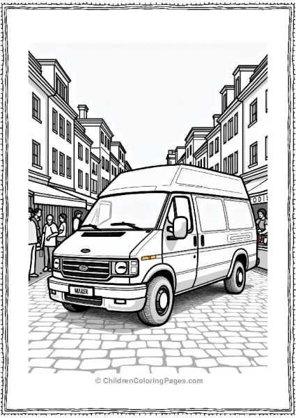 Ford Transit Van At City Market Free PDF Printable