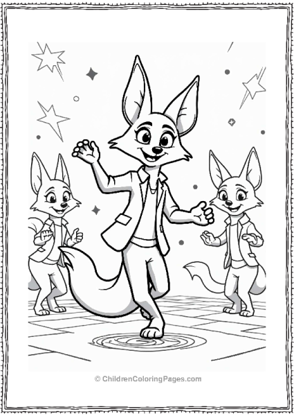 Fox Dance Party In Zootopia Free PDF Printable