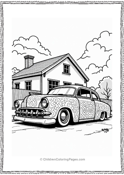Funky Lowrider Car With Patterns Free PDF Printable