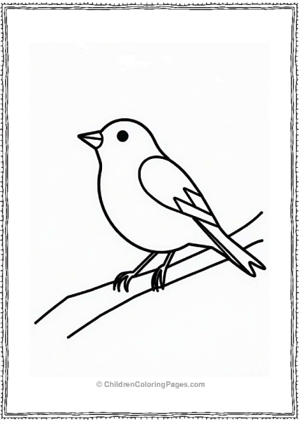 Geometric Bird On A Branch Free PDF Printable