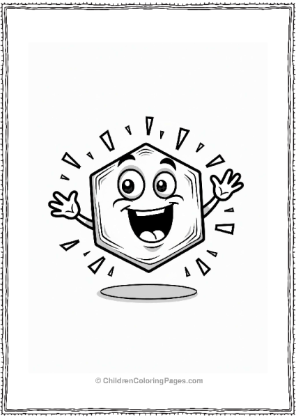 Geometric Excited Hexagon Bouncing With Joy Free PDF Printable