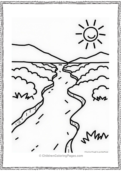 Geometric River With Simple Shapes Free PDF Printable