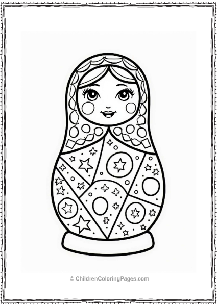 Geometric Russian Nesting Doll Outline Free PDF Printable
