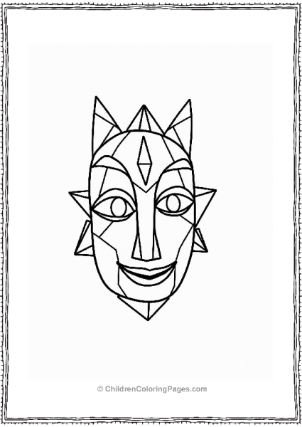 Geometric Shapes African Tribal Mask Free PDF Printable