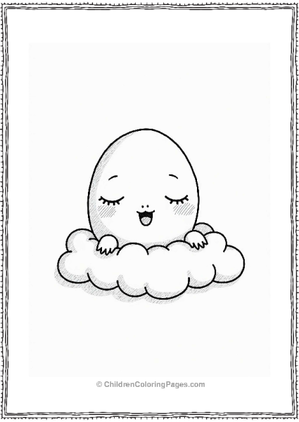 Geometric Sleepy Oval On A Fluffy Cloud Free PDF Printable