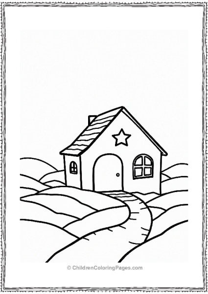 Geometric Square House With Round Door Free PDF Printable