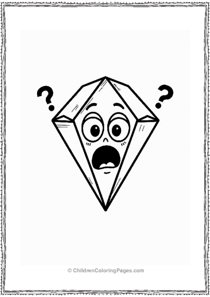 Geometric Surprised Diamond Surrounded By Question Marks Free PDF Printable