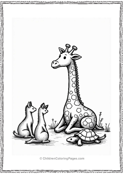 Giraffe In The Storytelling Circle Free PDF Printable