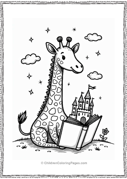 Giraffe Reading A Storybook Castle Free PDF Printable