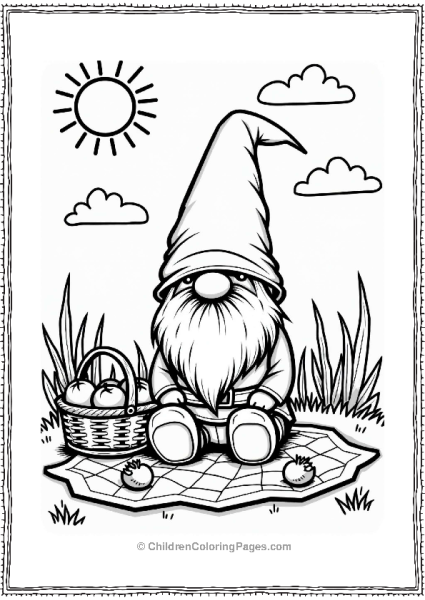 Gnome At A Summer Picnic Free PDF Printable