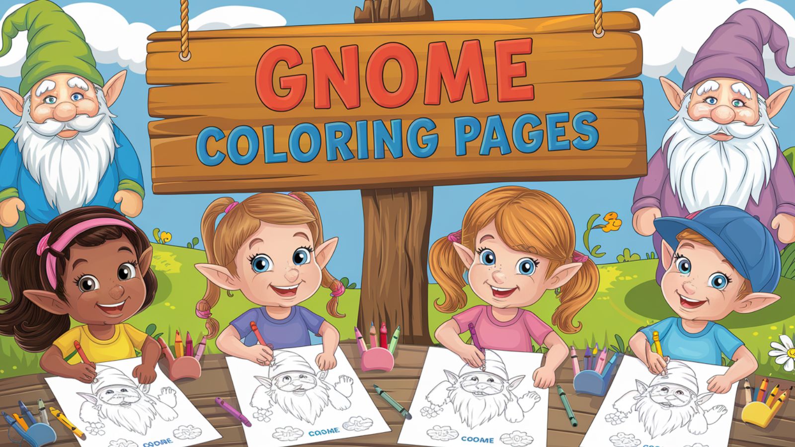 Gnome Coloring Pages – Free PDF Printables 🧙🍄🎨