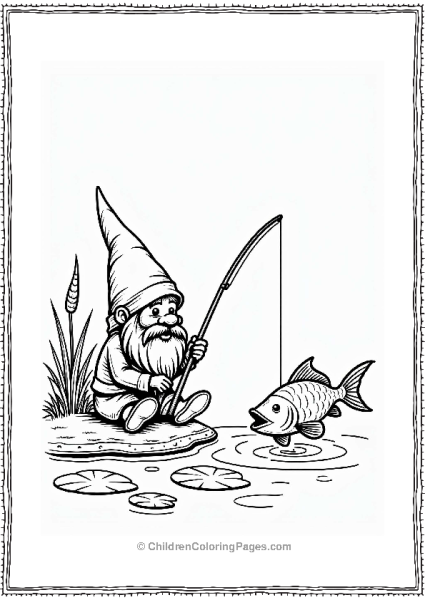 Gnome Fishing By The Pond Free PDF Printable