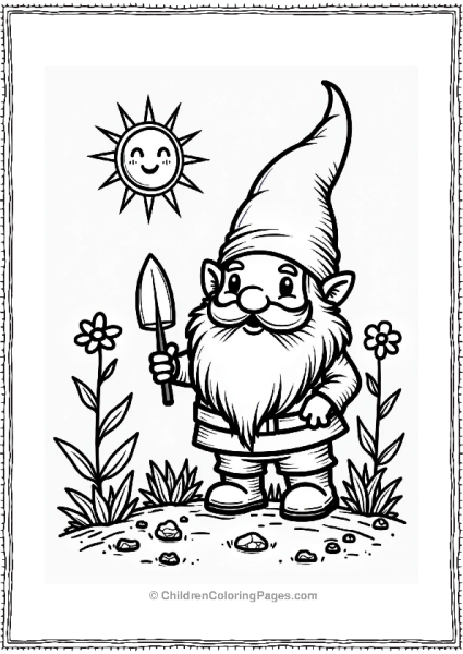 Gnome Planting Seeds In A Garden Free PDF Printable