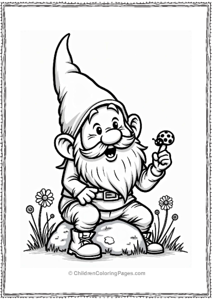 Gnome Pointing At A Ladybug Free PDF Printable