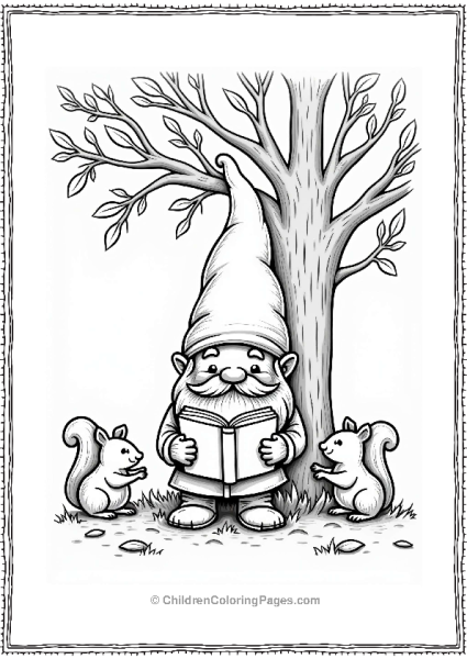 Gnome Reading Under A Tree Free PDF Printable