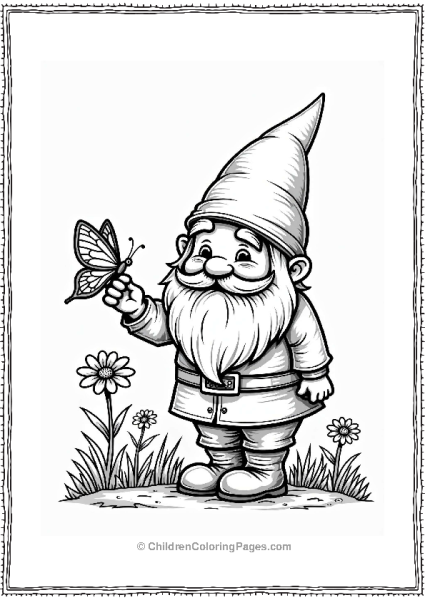 Gnome With Butterfly Free PDF Printable