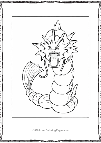 Gyarados With An Open Mouth Free PDF Printable