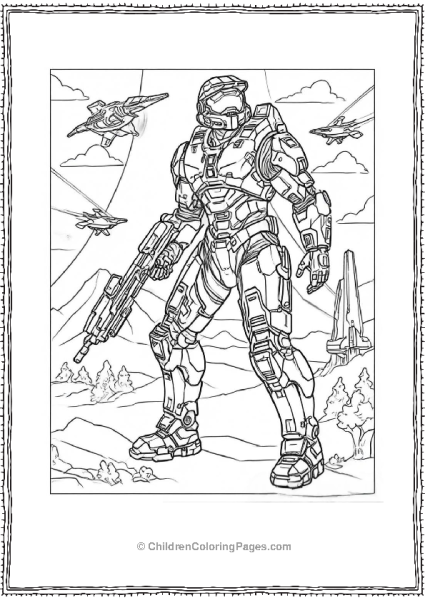 Halo Master Chief In A Battle Free PDF Printable