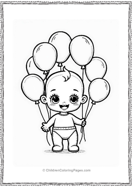 Joyful Cry Babies With Balloons Free PDF Printable
