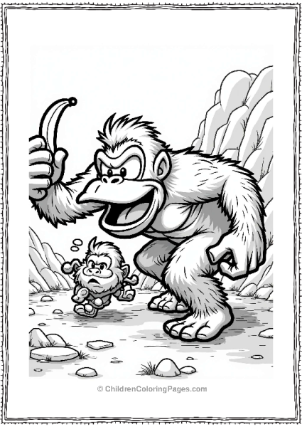 Kremling Stealing Banana From Donkey Kong Free PDF Printable
