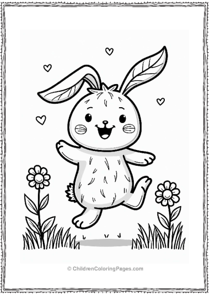Leaf Bunny In A Flower Field Free PDF Printable