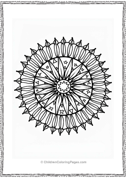 Leaf Mandala With Whimsical Stars Free PDF Printable