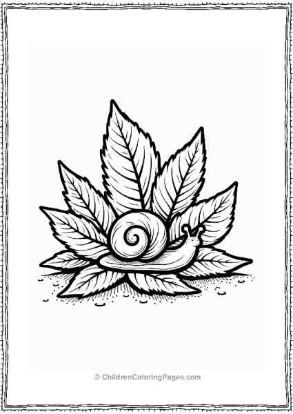 Leaf Pile With Curious Snail Free PDF Printable